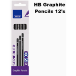 Marlin HB Graphite Pencils - Black & Silver Striped  - box 12's